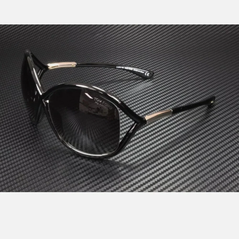 Tom Ford Whitney Shiny Black Polarized Grey 64 mm Women's Sunglasses